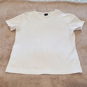 H&M white textured short sleeve top